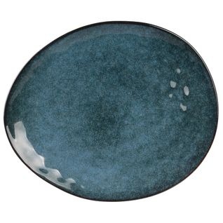 Assiette En Grès Bleu Au Grès Du Temps 27 Cm
