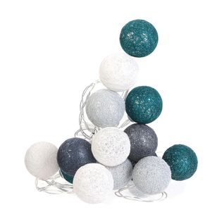 Guirlande Lumineuse Boules Colorées 20 LED 3,72 M Bleu, Gris, Vert
