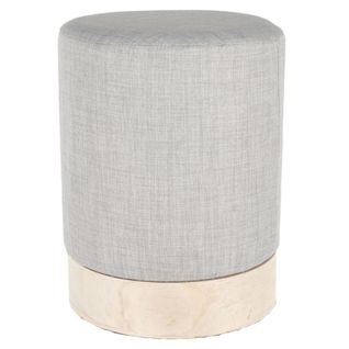 Pouf Design Scandinave Malmo - Diam. 30 X H. 40 Cm - Gris Clair