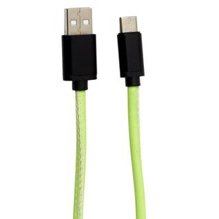 Câble USB Type C "phosphorescent" 200cm Vert