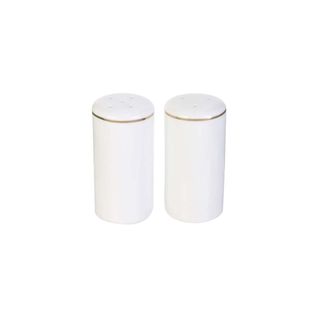 Salière Et Poivrière En Porcelaine Liseré Doré