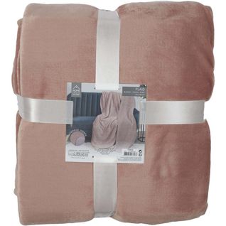 Plaid En Flanelle Et Sherpa XXL 140x200 Cm Corail