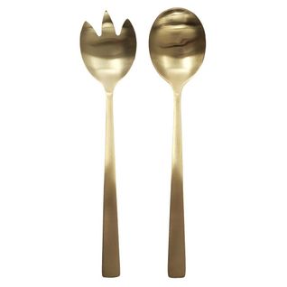 Couverts À Salade En Inox Brossé Doré