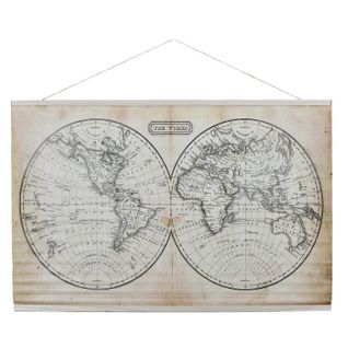 Kakemono 110x94 cm MAPPEMONDE Beige / Noir