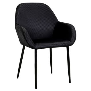 Fauteuil Velours Côtelé Giulia Noir