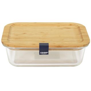 Lunch Box Verre et Bambou "repas" 1,4l Transparent
