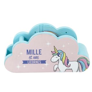 Distributeur Ruban Adhésif "licorne" 13cm Rose