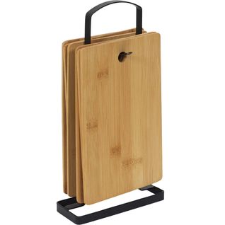 Set De 6 Planches à Découper En Bambou Avec Socle En Métal