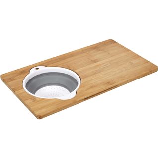 Planche à Découper En Bambou Avec Passoire Intégrée