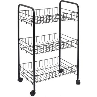 Desserte 3 Niveaux En Métal Noir