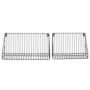 Lot De 2 Étagères Murales "filaire" 40cm Noir
