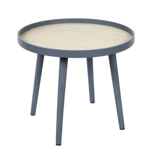 Table D'appoint Plateau En Bois Macha Bleu Gris