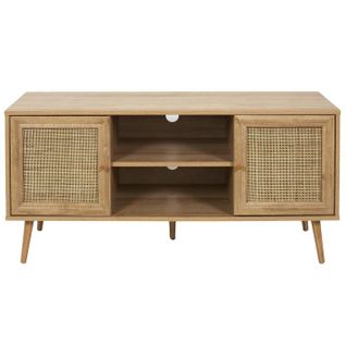 Meuble TV 2 Portes Rotin 2 Niches Bali