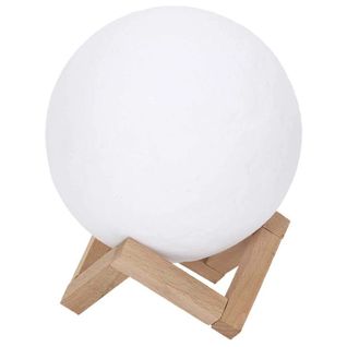 Lampe Ronde Avec Support En Bois Lune