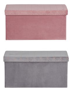 Banc pliable H. 37,5 cm ORIGAMI Rose ou gris.