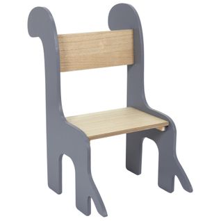 Chaise Enfant Dino Grise Et Bois