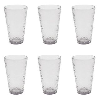 Lot De 6 Verres à Eau "martelé" 34cl Gris Irisé