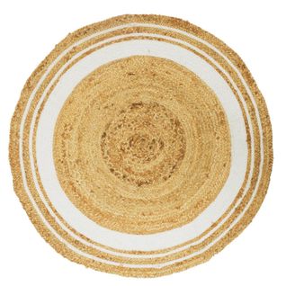 Tapis Rond Déco En Jute "limo" 90cm Blanc