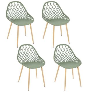 Lot De 4 Chaises Design "malaga" 80cm Vert