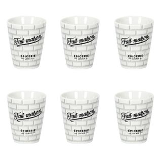 Lot De 6 Tasses à Café "brooklyn" 7cl Blanc