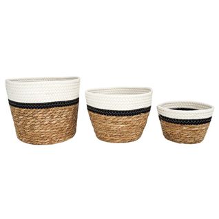 Lot De 3 Paniers De Rangement "mirage" 26cm Naturel