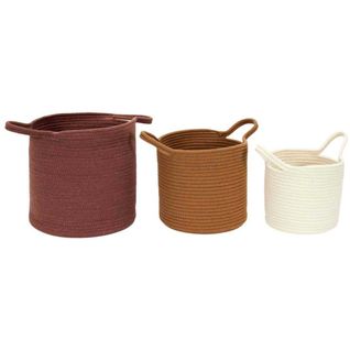 Panier En Coton Nature (lot De 3)