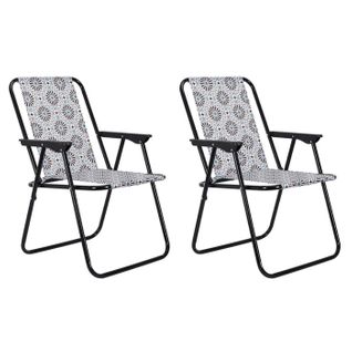 Lot De 2 Chaises Pliantes "patio" 73cm Noir