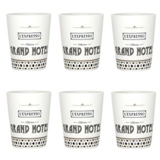 Lot De 6 Tasses à Café "grand Hôtel" 7cl Blanc