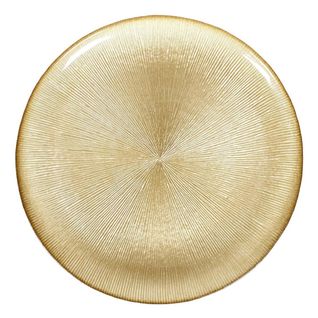 Lot De 6 Assiettes Plates En Verre "royal" 27cm Doré