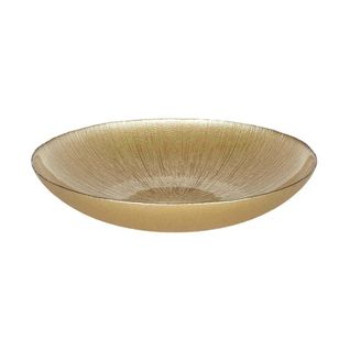 Saladier En Verre Doré  Lines 30 X 5 Cm