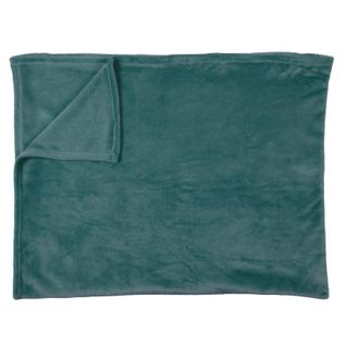 Plaid Flanelle "cocooning" 125x150cm Bleu Pétrole
