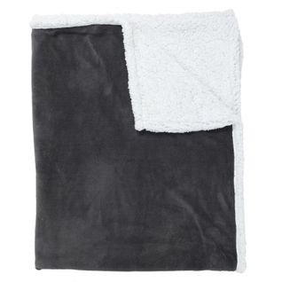 Plaid Microfibre "intérieur Sherpa" 125x150 cm Gris