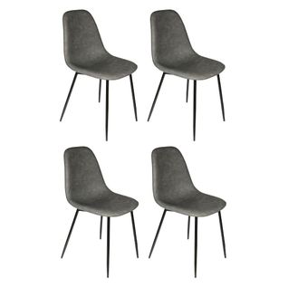 Lot De 4 Chaises Design "amber" 86cm Gris