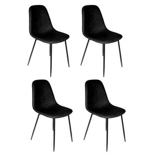 Lot De 4 Chaises Design "amber" 86cm Noir