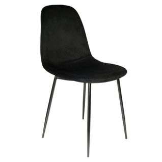 Chaise Velours Côtelé Giulia Noir - Noir