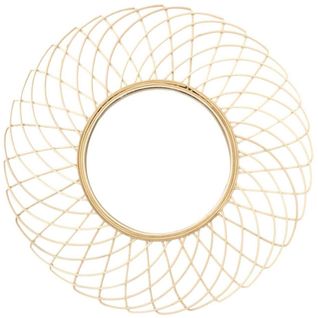Miroir Rond En Rotin Rosace 90 Cm
