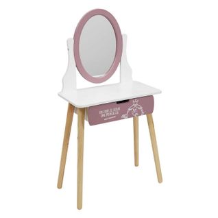 Coiffeuse Enfant "monsieur Madame" 108cm Rose