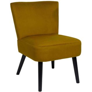 Fauteuil Crapaud  En Tissu Giulia Jaune Moutarde