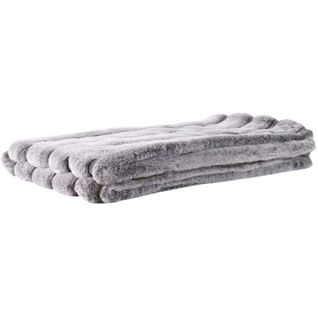 Plaid Fausse Fourrure à Rayures 120 X 150 Cm