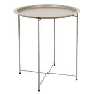 Table D'appoint En Métal "sienna" 50cm Beige