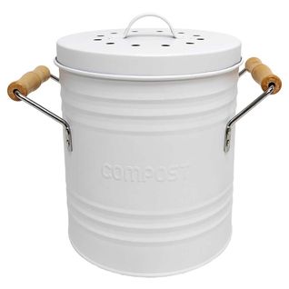 Poubelle En Métal "compost" 4l Blanc