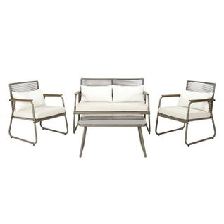 Salon De Jardin 4 Pièces "palma" 105cm Beige