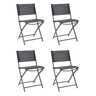 Lot De 4 Chaises De Jardin "elba" 80cm Gris