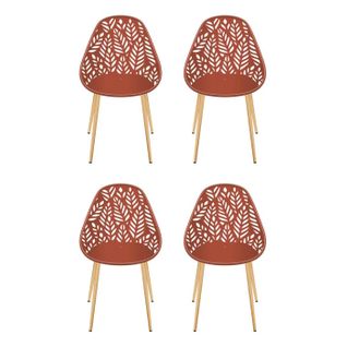Lot De 4 Chaises De Jardin "lucena" 83cm Terracotta