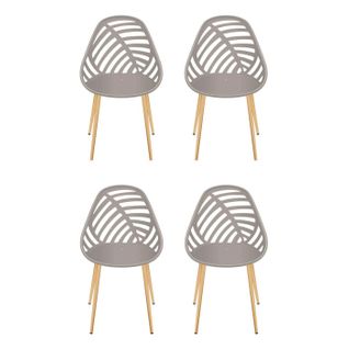 Lot De 4 Chaises De Jardin "alameda" 83cm Taupe