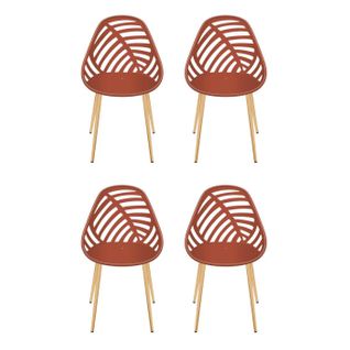 Lot De 4 Chaises De Jardin "alameda" 83cm Terracotta