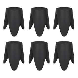 Lot De 6 Tabourets Empilables "eve" 46cm Noir