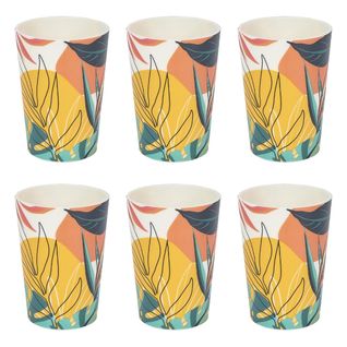 Lot De 6 Gobelets Réutilisables "paradis Exotique" 25cl Multicolore