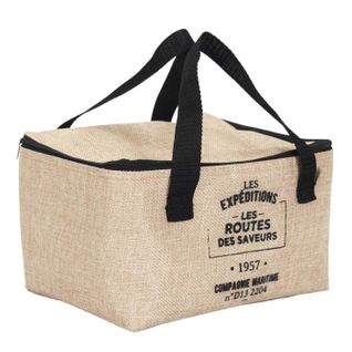 Lunch Bag Fraicheur Isotherme "effet Jute" 16cm Beige