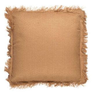 Coussin Déco Déhoussable "gaufré" 40x40cm Ocre